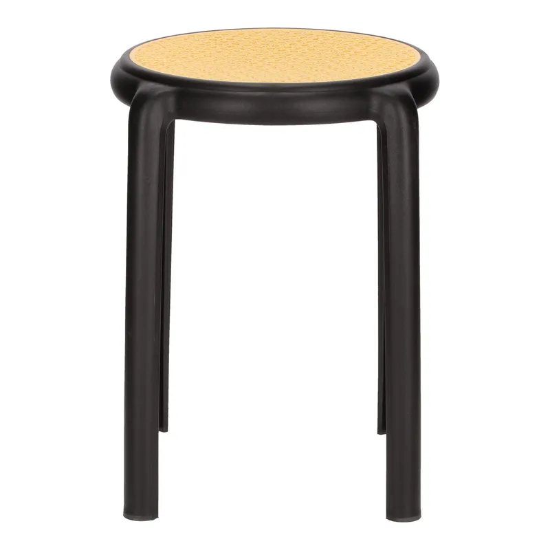 Stołek MEBLIVA Zula, Polipropylen, 45 cm - Czarny