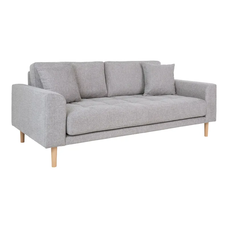 Sofa MEBLIVA Lido 2,5 Osobowa, Drewno, Klasyczna - Szara Jasna