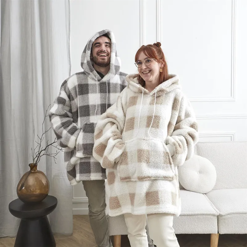 Bluza Ocieplana MEBLIVA Snuddie, Poliester 240g/m², Szara - Biała