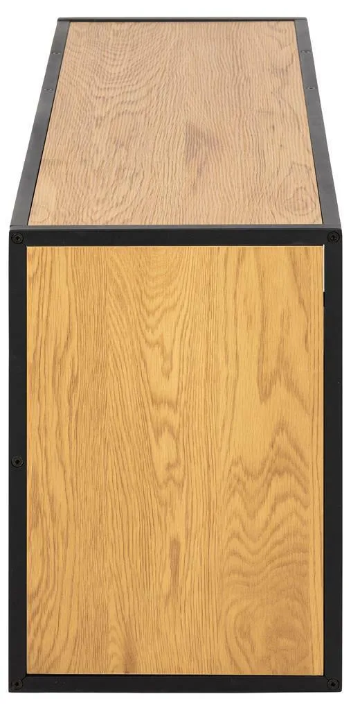 Półka Naścienna MEBLIVA Seaford III Metal/MDF - Dąb/Czarny