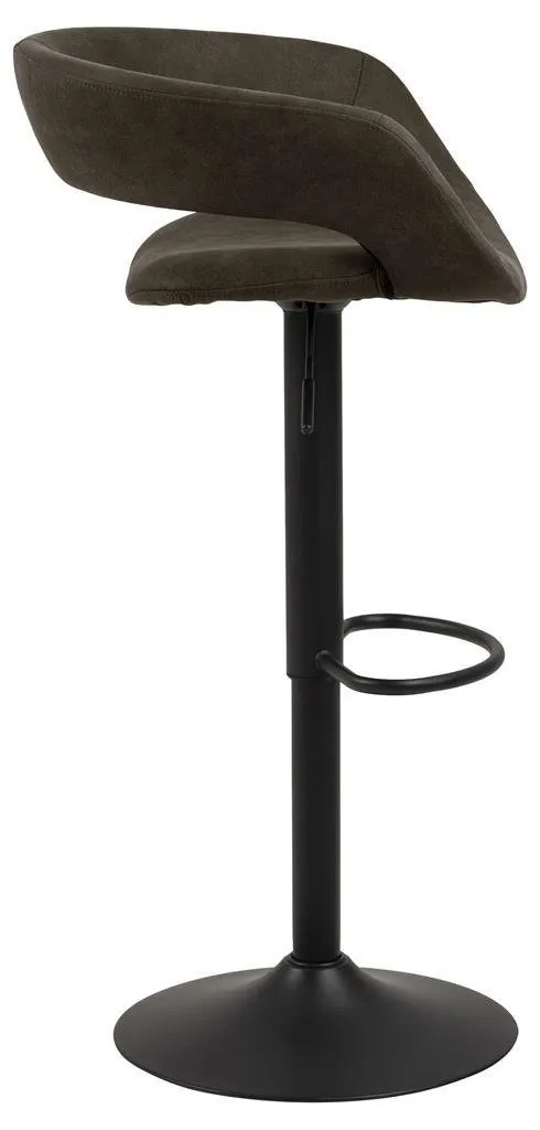 Hoker Grace MEBLIVA Z Oparciem, Regulacja Wysokości 59–80 cm - Antracytowy