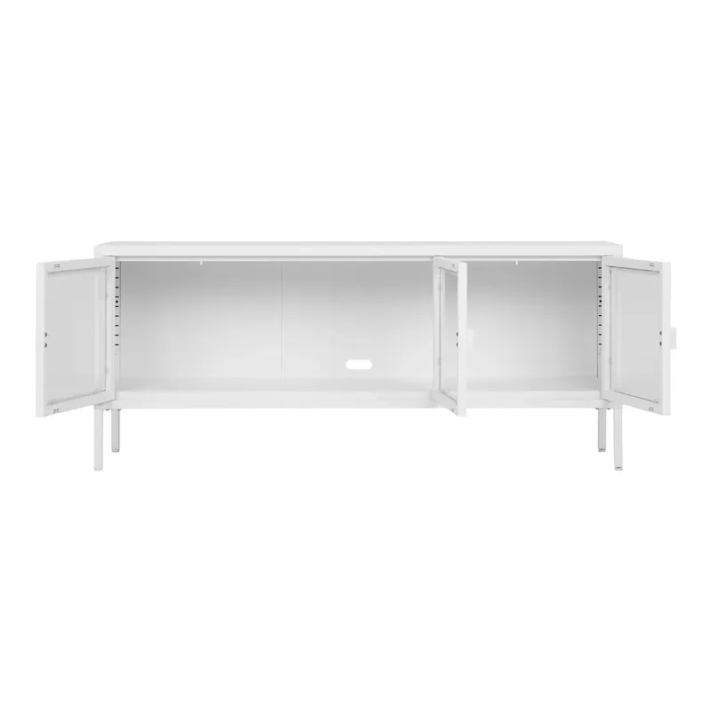 Szafka RTV MEBLIVA Brisbane, Stal Nowoczesna 130 cm - Biała