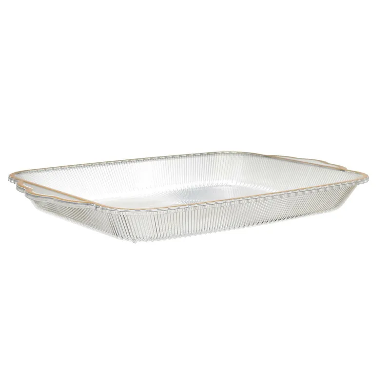 Taca MEBLIVA Mirage 41cm, Transparentna Z Złotym Brzegiem - Złoty