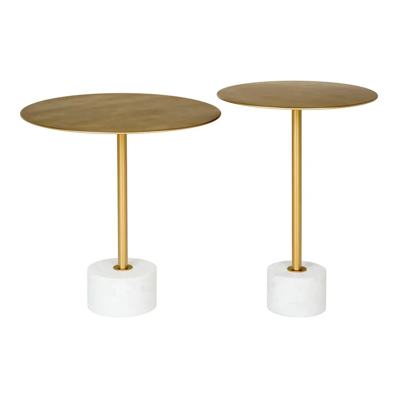 Stolik Kawowy MEBLIVA Lecco 51cm Metal Glamour - Złoty