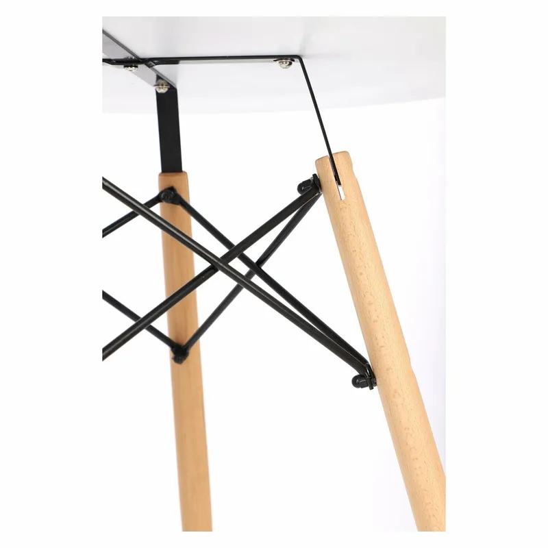 Stół MEBLIVA DTW 100 cm, Okrągły, Skandynawski - Biały