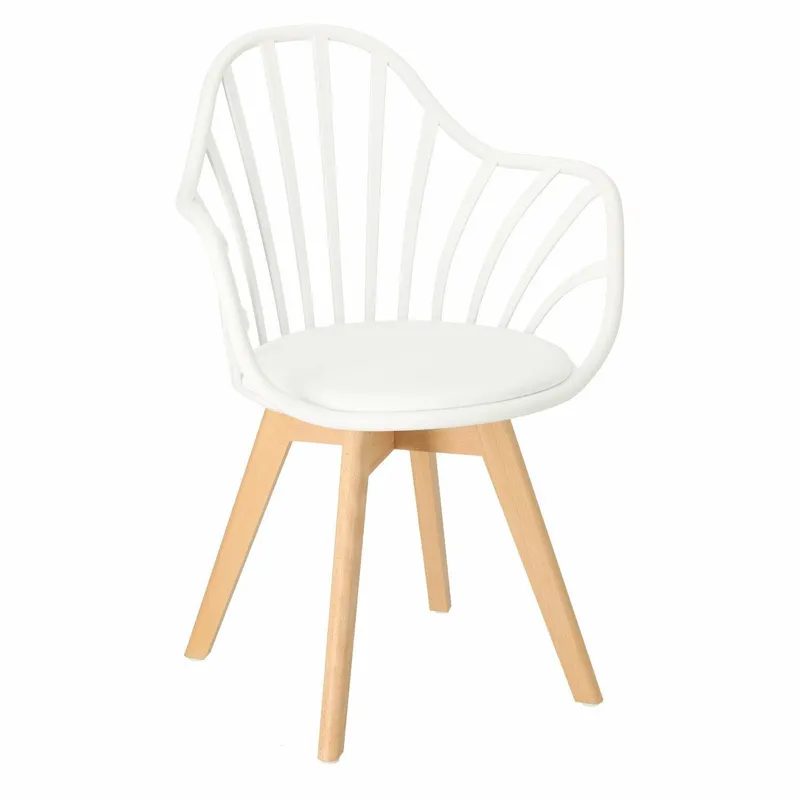 Krzesło MEBLIVA Sirena Z Podłokietnikami, Skandynawski Design - Białe