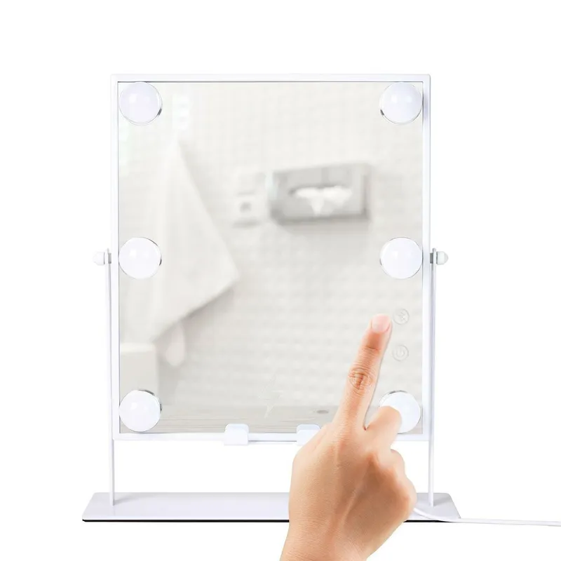Lustro LED MEBLIVA Z Głośnikiem I Ładowarką, Metal Biały - 36,7 cm