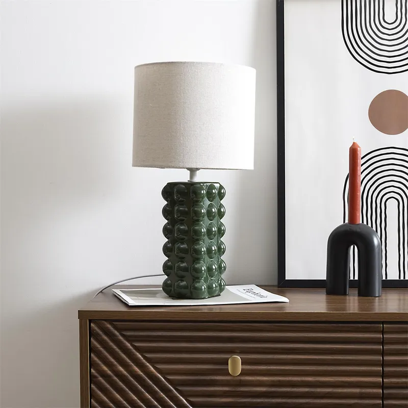 Lampka Stołowa MEBLIVA Ramil Ceramiczna, 40 cm - Zielona
