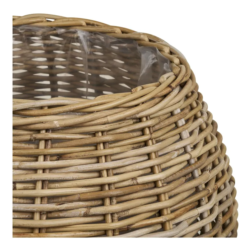 Zestaw 2 Koszy Dekoracyjnych MEBLIVA Melaka Rattan Boho - Naturalny