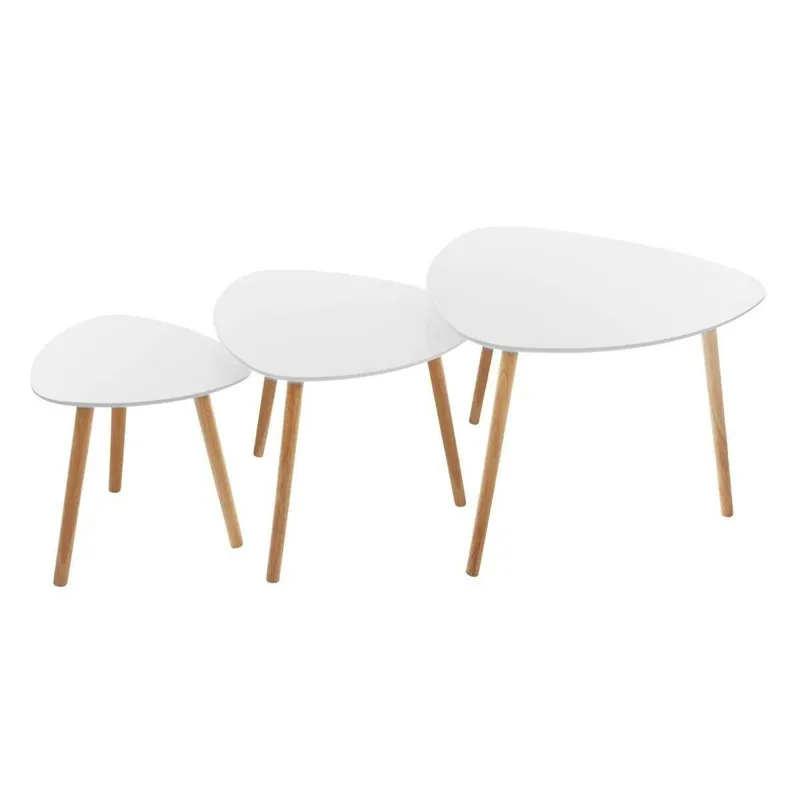 Stolik Kawowy MEBLIVA Mileo S Drewniany Skandynawski - Biały
