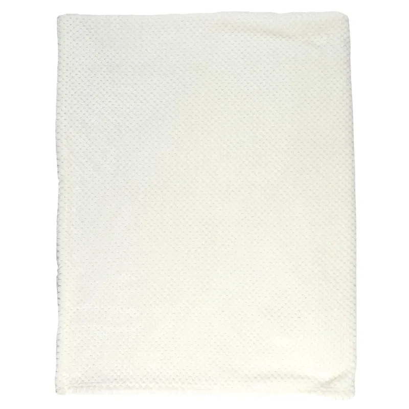 Koc Pled MEBLIVA Honeycomb 120x150cm, 100% Poliester - Kremowy