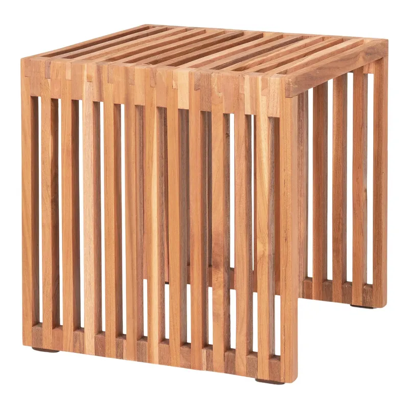 Stolik Kawowy MEBLIVA Pego 40cm Z Drewna Tekowego - Naturalny