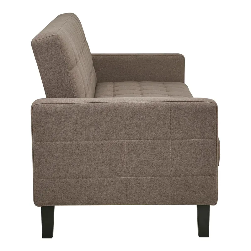 Sofa Rozkładana MEBLIVA Milton, Poliester Aksamitny, 204 cm - Szary