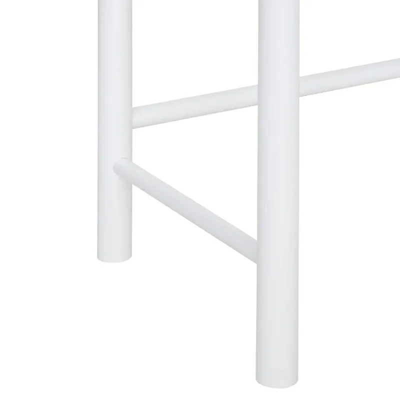 Konsola MEBLIVA Cabras, Białe Drewno/Wiklina, 110 cm - Biały