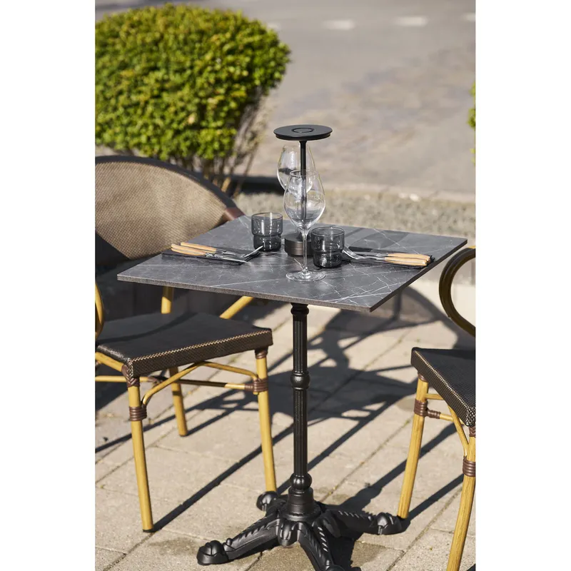 Stół Bistro MEBLIVA 60x60 cm, Marmur Glamour - Szary