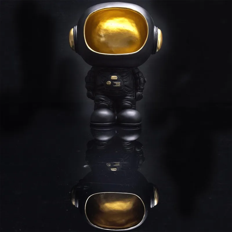 Figurka Astronauta MEBLIVA Z Schowkiem, Poliresin, Nowoczesny - Czarny