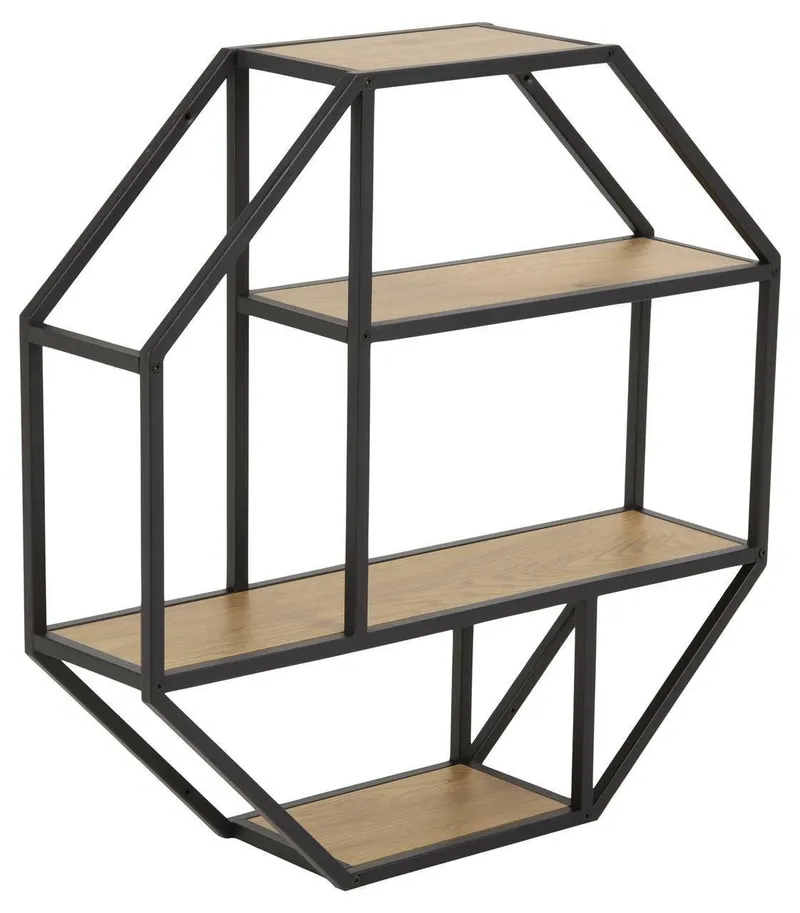 Półka MEBLIVA Seaford Octagon MDF Industrialna - Naturalny