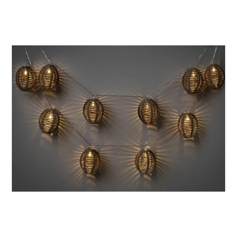 Girlanda MEBLIVA LED Carlisle Polirattan/Metal, Naturalny/Czarny