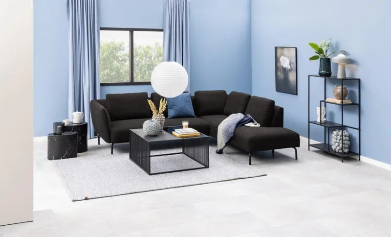 Stolik Kawowy MEBLIVA Mice Black Marble, Nowoczesny - Czarny