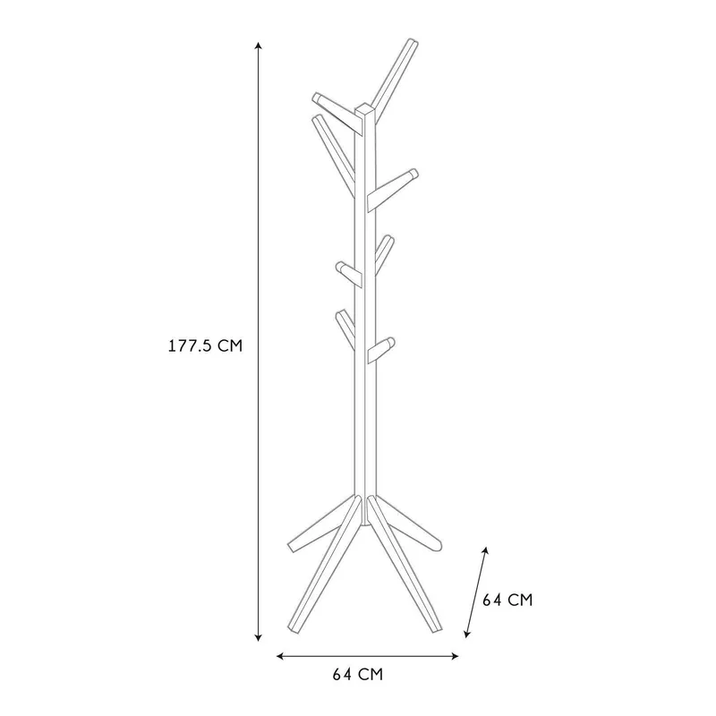 Wieszak Stojący MEBLIVA Tree, Drewno MDF, Nowoczesny - Biały