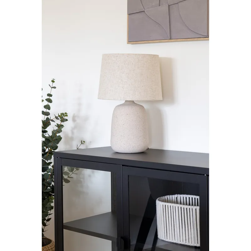 Lampa Stołowa MEBLIVA Coft Ceramiczna, 46 cm - Piaskowa