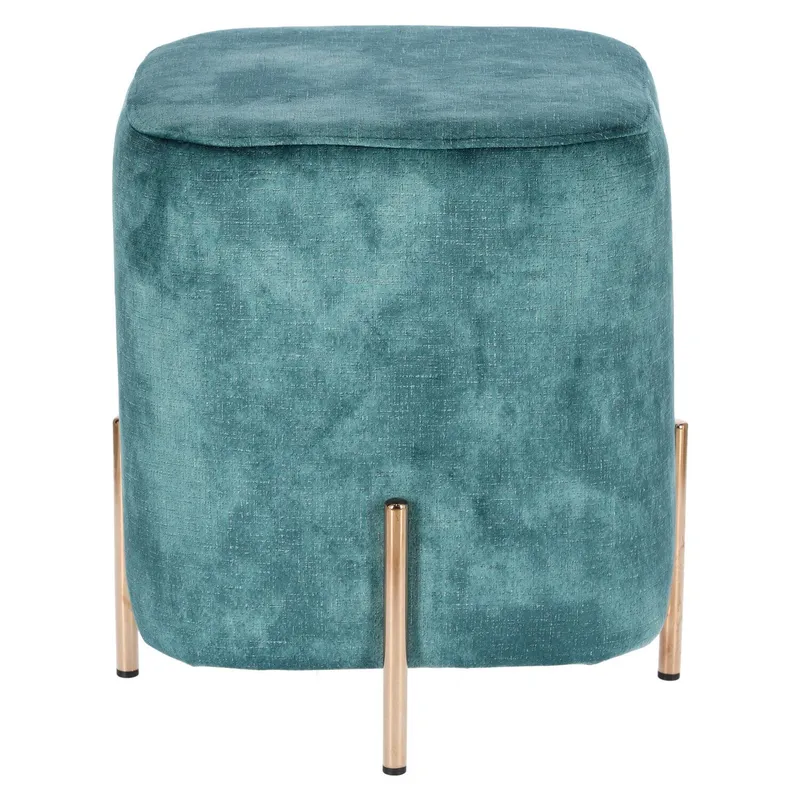 Pufa MEBLIVA Izbit Velvet, Tkanina Glamour - Niebieski