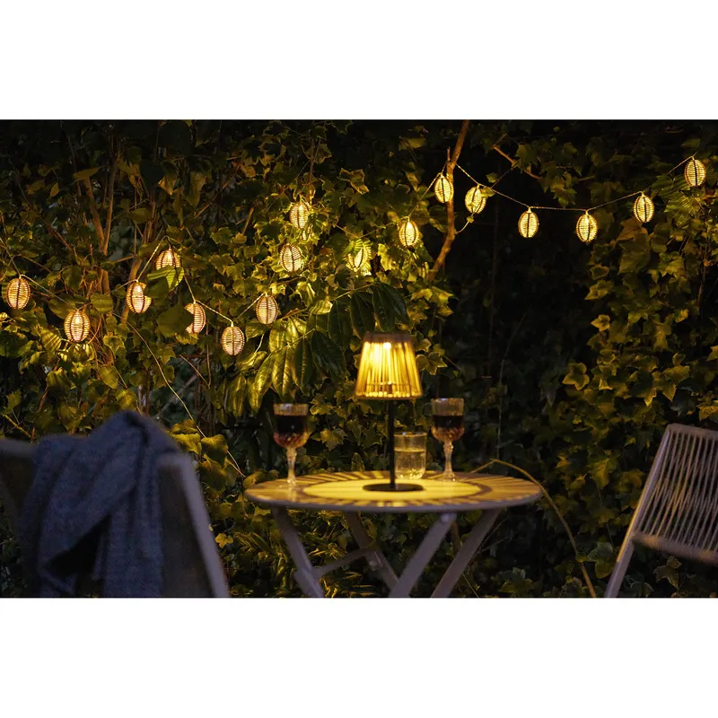 Girlanda MEBLIVA LED Carlisle Polirattan/Metal, Naturalny/Czarny