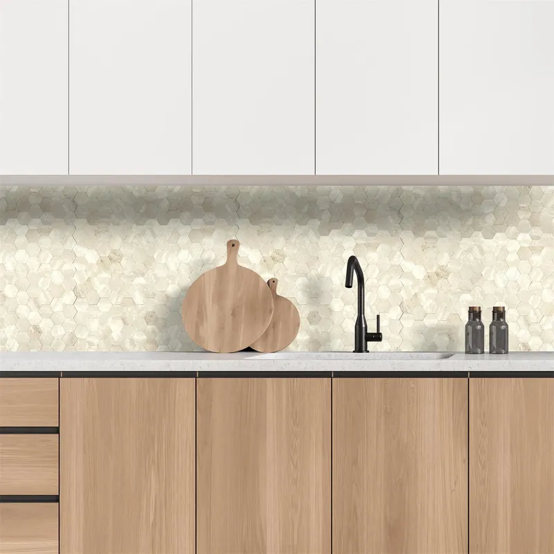 Panel Winylowy Samoprzylepny MEBLIVA Easy Stick, Trawertyn - Beżowy