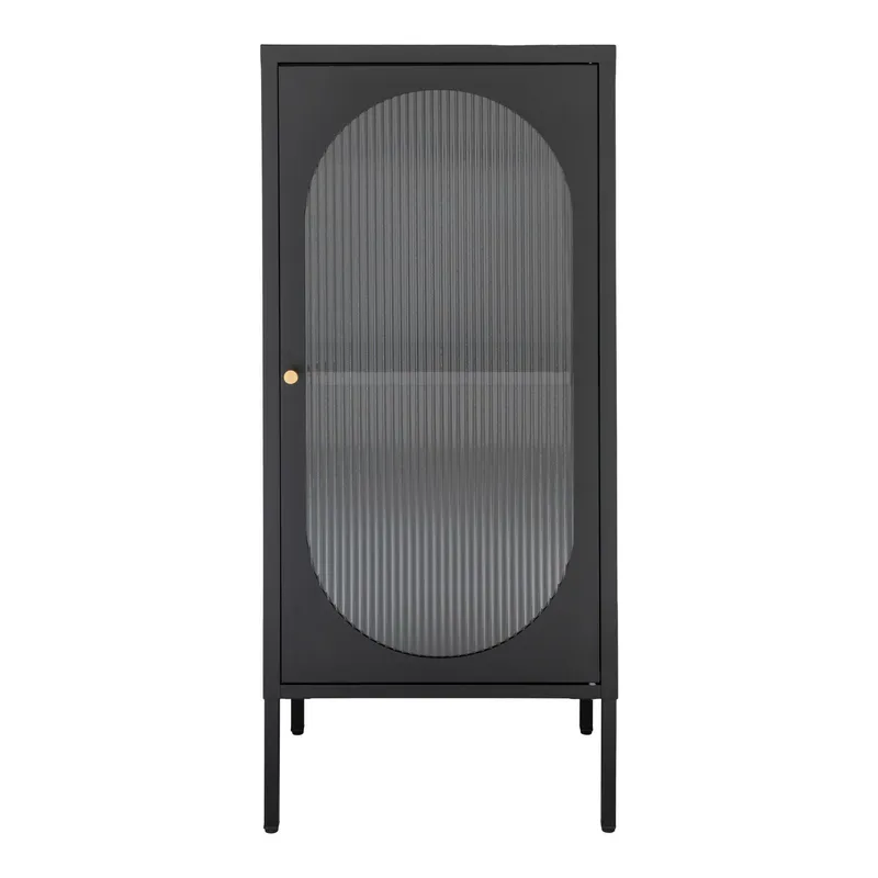 Gablota MEBLIVA Adelaide Wąska 110cm, Metal, Nowoczesny Styl - Czarna