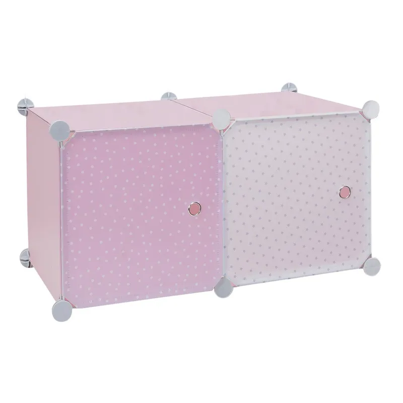 Regał MEBLIVA Cubes 2 Modularny Dla Dzieci 63x34 cm - Różowy