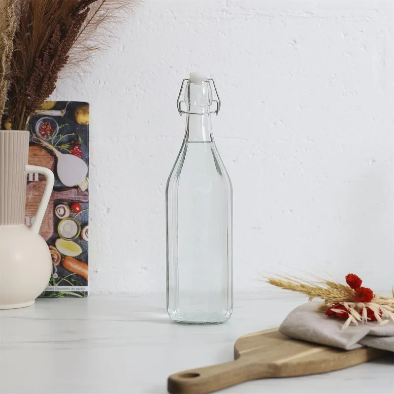Butelka Szklana MEBLIVA 1l Gładka, Transparentna - 32 cm