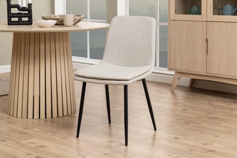 Krzesło MEBLIVA Becca Tapicerowane, Nowoczesny Design - Beżowe