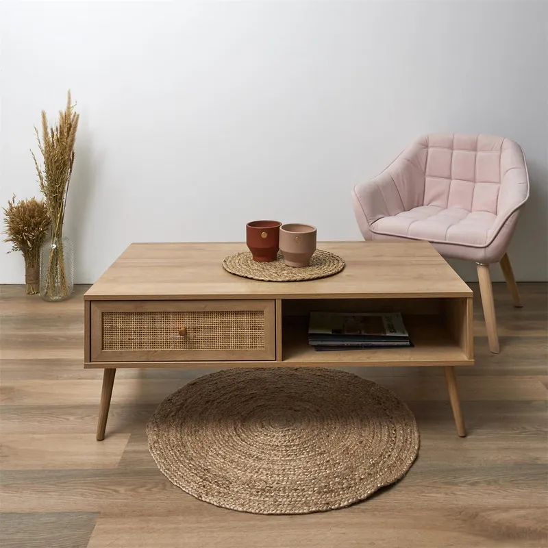 Stolik Kawowy MEBLIVA Bali Drewniany 110x59 cm - Naturalny