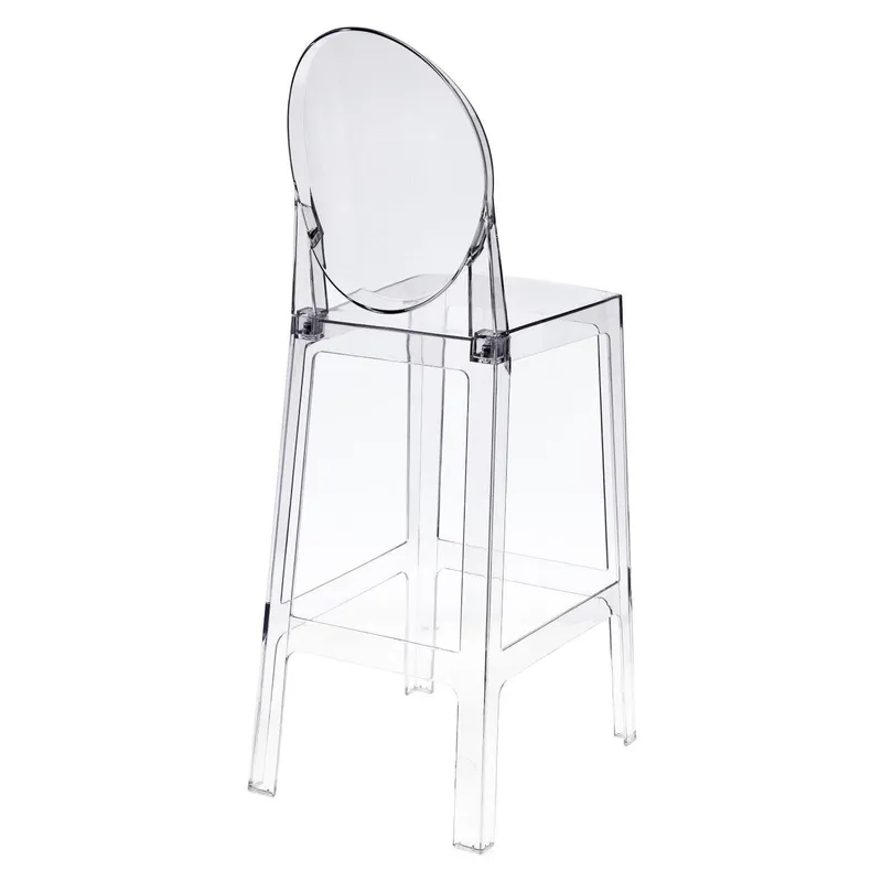 Stołek Barowy MEBLIVA Viki Transparentny, Polipropylen - 75 cm