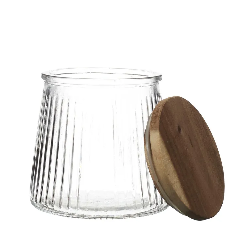 Słoik Do Przechowywania MEBLIVA Acacia 650 ml, Szkło - Transparentny