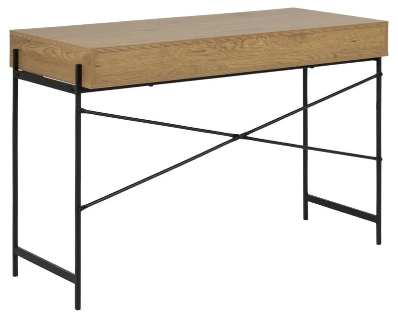 Biurko MEBLIVA Angus 110x50 cm, Industrialne, Dąb Naturalny