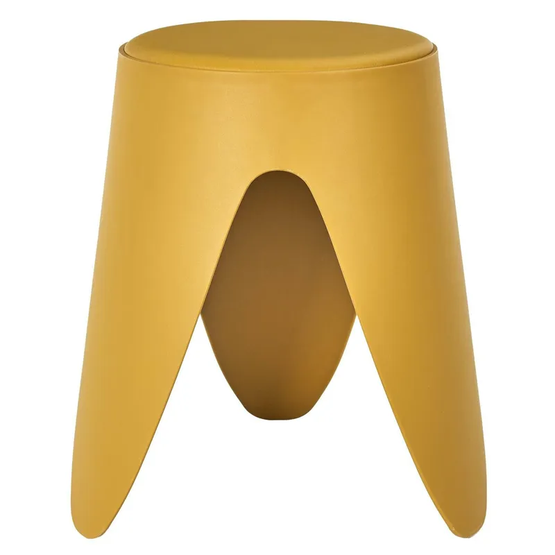 Stołek MEBLIVA Eve, Ekoskóra, Nowoczesny Design - Żółty