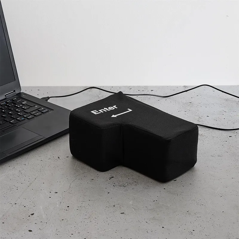Przycisk Antystresowy MEBLIVA Enter USB, Gadżet Biurkowy - Czarny