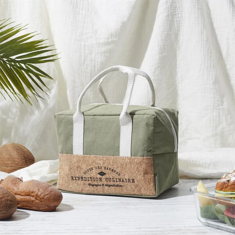 Torba Na Lunch MEBLIVA Refreshing Cork 3l Bawełna - Zielona