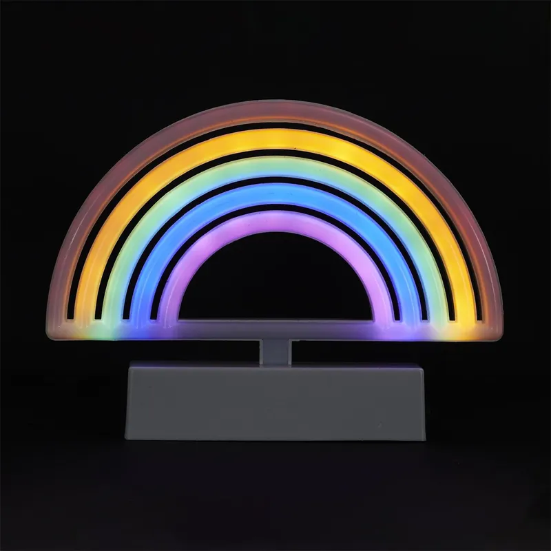 Lampa Stołowa MEBLIVA Rainbow LED Z Efektem Neonu - Biała