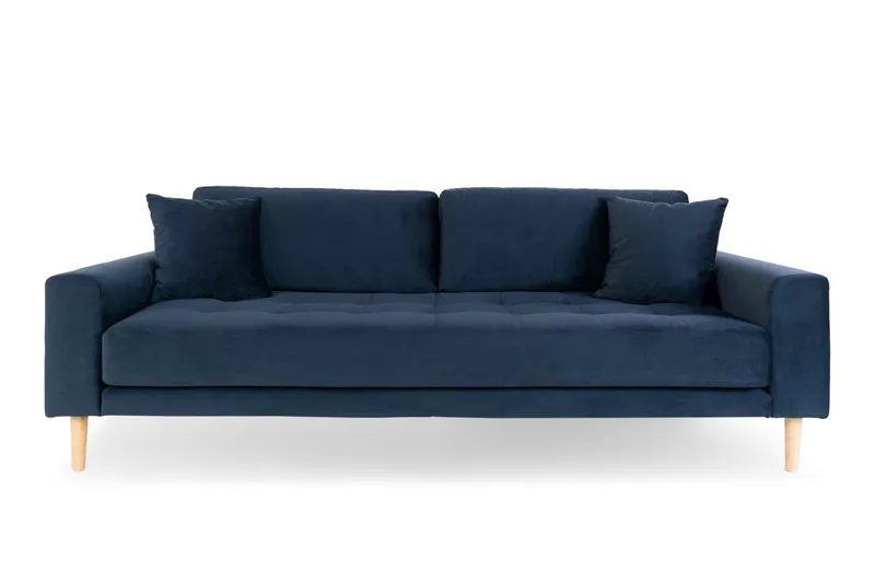 Sofa MEBLIVA Lido 3, Aksamit Skandynawski, 210 cm - Granatowa