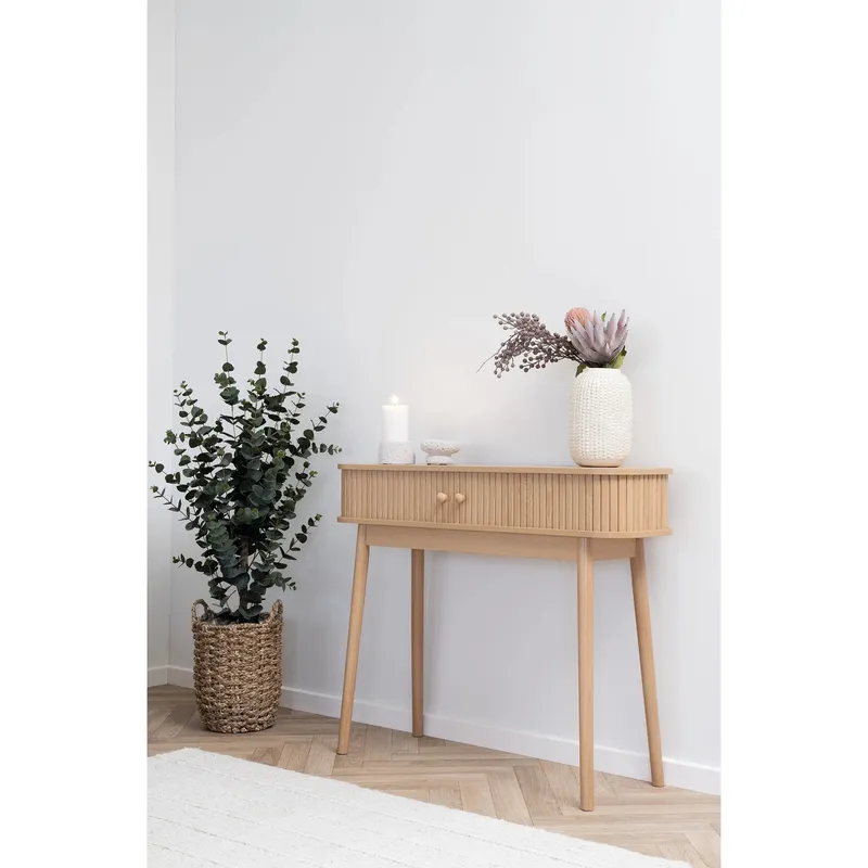 Konsola MEBLIVA Nikko Drewniana Skandynawska 100 cm - Naturalna