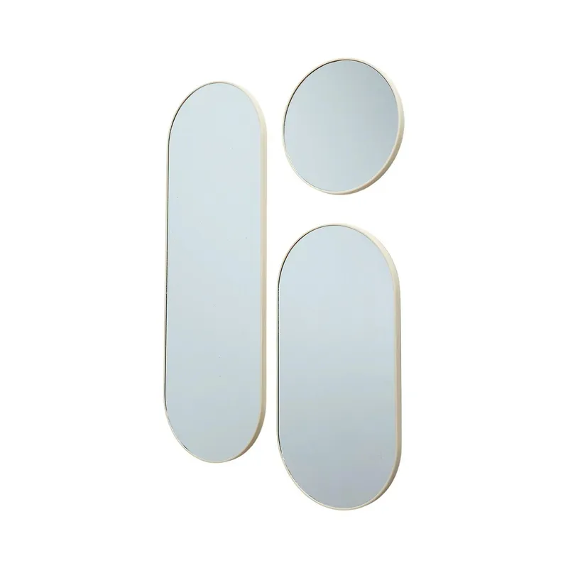 Zestaw 3 Luster MEBLIVA Veda Art Deco 75 cm - Beżowy