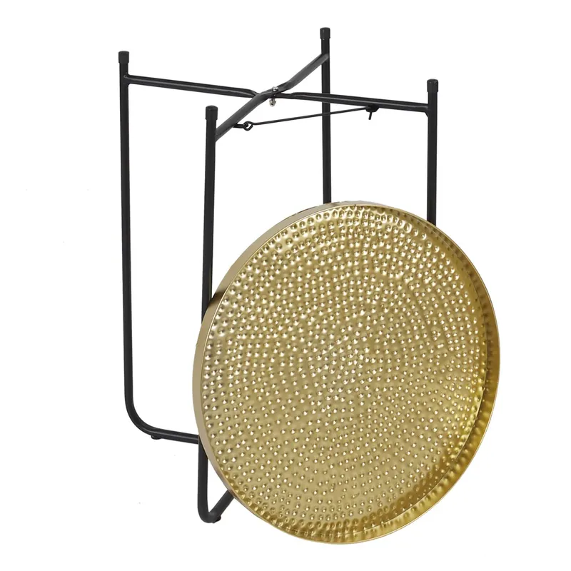 Stolik Kawowy MEBLIVA Alia Metal Okrągły 35 cm - Złoty/Czarny