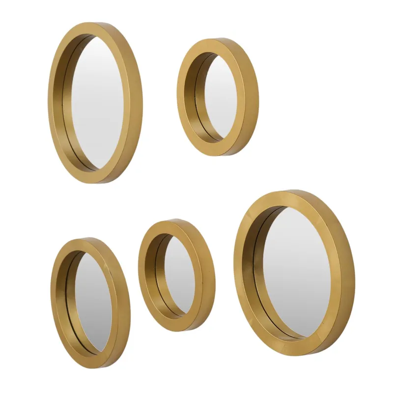 Zestaw 5 Luster MEBLIVA Gilded Okrągłe Glamour - Złoty