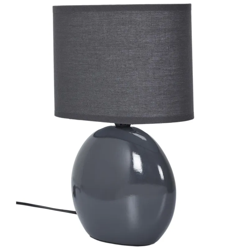 Lampa Stołowa MEBLIVA Ceramiczna Owalna - Szary
