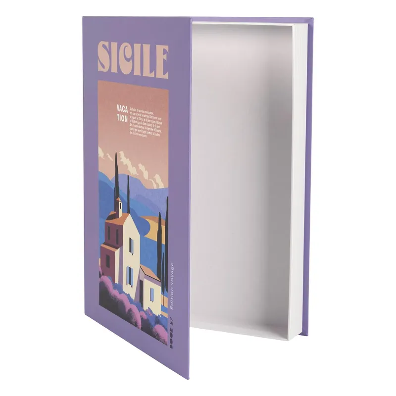 Pudełko Książka MEBLIVA Sicile Tektura 33x25 cm - Fioletowe