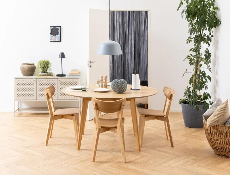 Stół Do Jadalni MEBLIVA Roxby Okrągły 140 cm - Naturalny