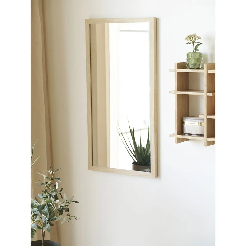Lustro Ścienne MEBLIVA Scottsdale Drewniana Rama 45x75 cm - Naturalne