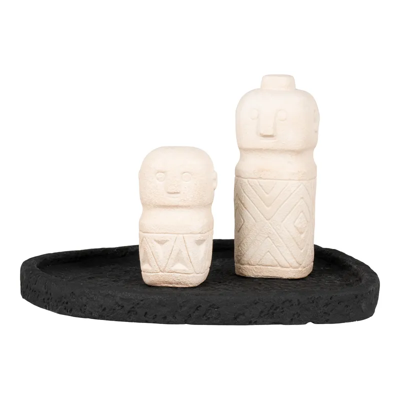 Taca Dekoracyjna MEBLIVA Cement Owalny 26,5x26cm - Czarny